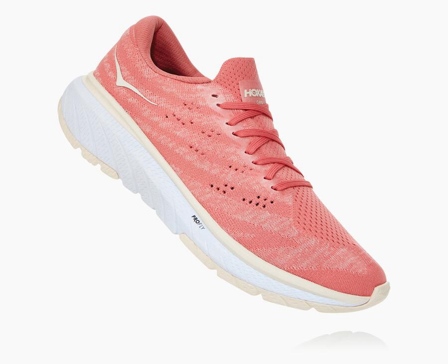 Zapatillas Asfalto Hoka One One Mujer - Cavu 3 - Naranjas/Blancas - QJW106938